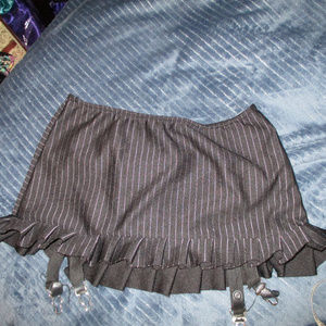 Pin Stripe Mini SKirt with Attached Garter Clips